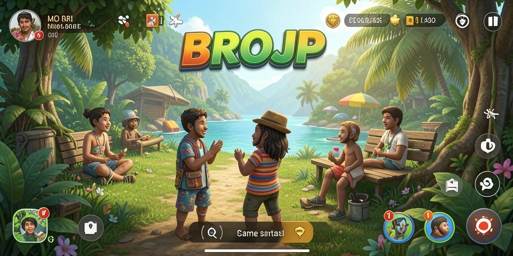 Tampilan gameplay BROJP yang menarik dan penuh warna.