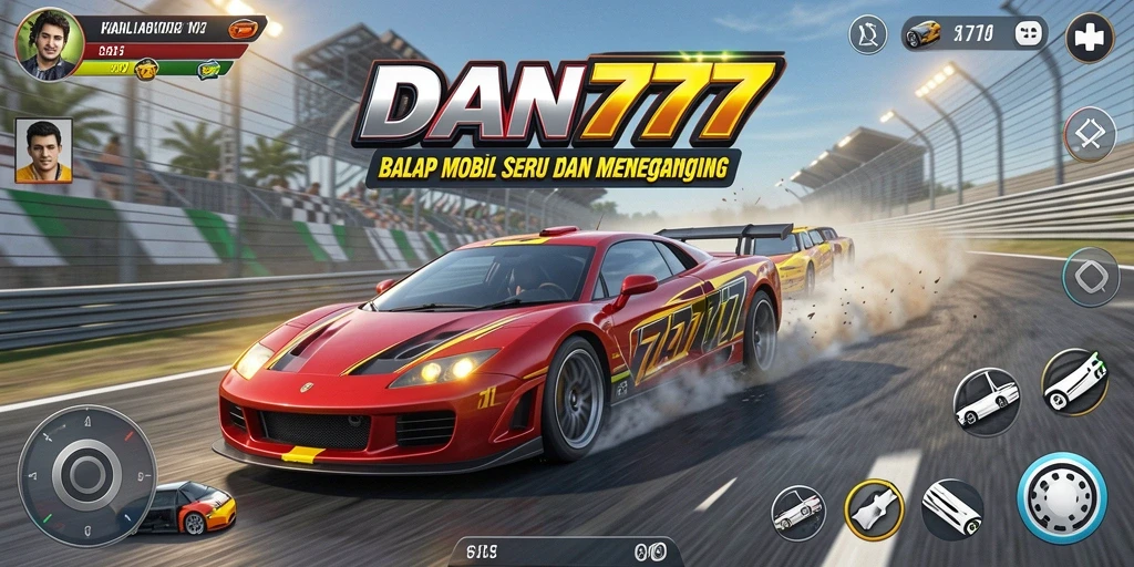 Screenshot menampilkan aksi balapan menegangkan dalam DAN777.