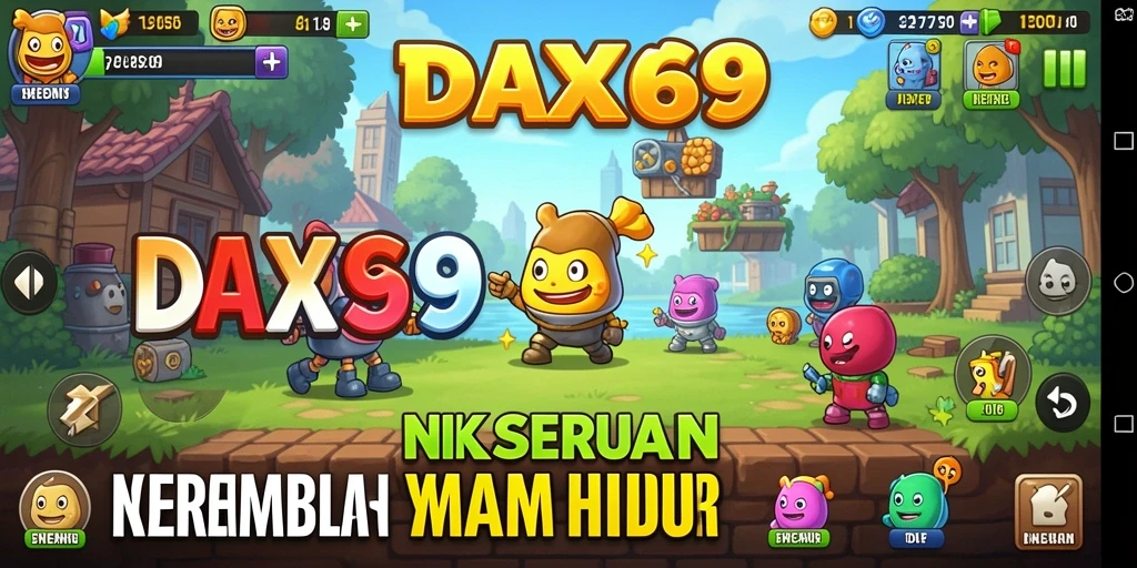 Tampilan gameplay DAX69 yang menarik dan penuh warna.