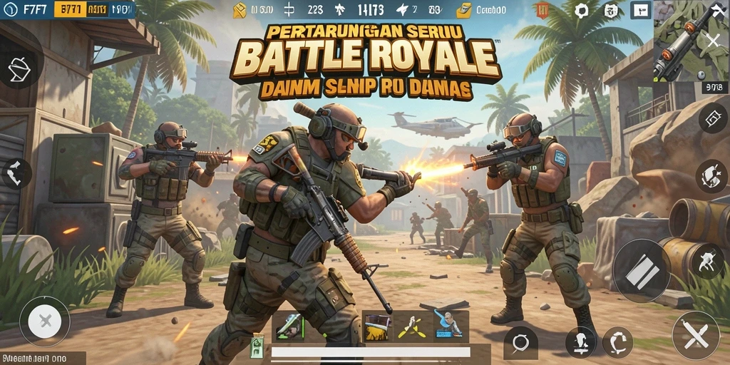 Gameplay seru dalam F7F7 yang penuh aksi Battle Royale.