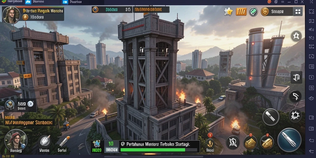 Tampilan menakjubkan dari gameplay Tower Defense IND89.