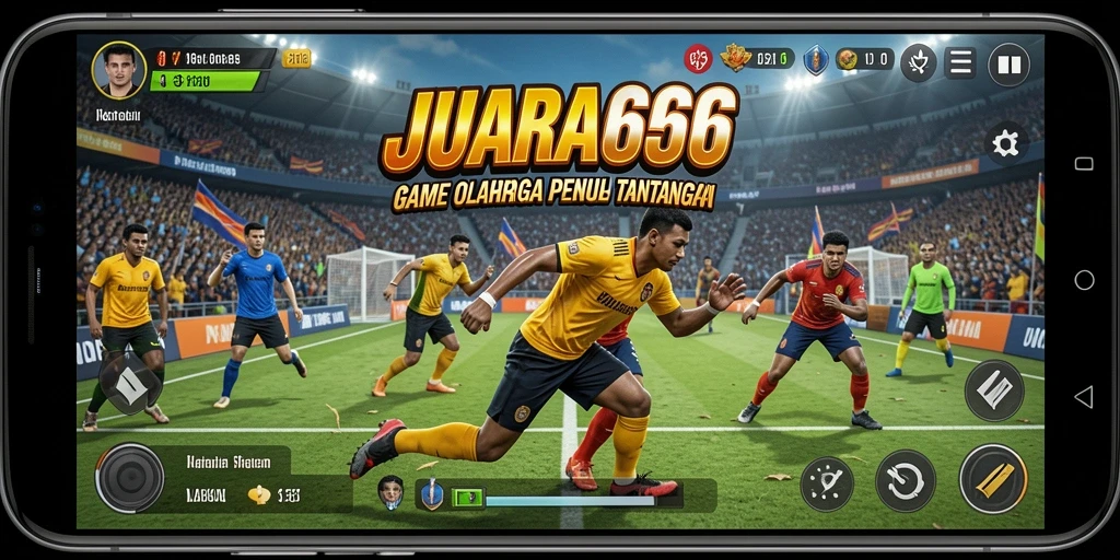 Tangkapan layar JUARA666 menampilkan aksi seru dalam permainan olahraga.
