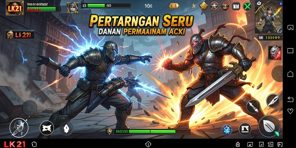 Screenshot LK21 menunjukkan aksi pertarungan yang mendebarkan dan penuh energi.