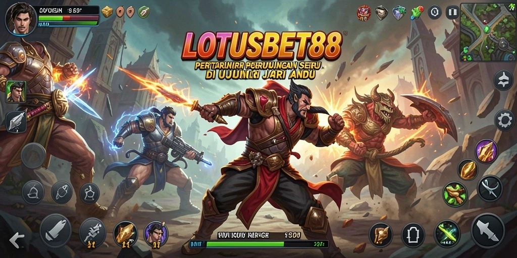 Gameplay LOTUSBET88 dengan pertarungan yang seru dan karakter yang bervariasi.