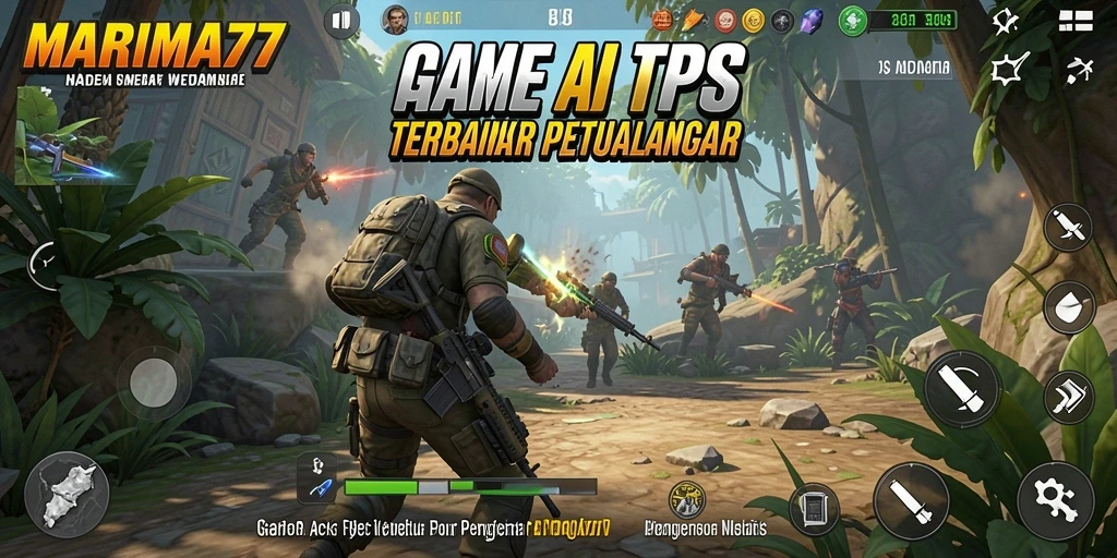 Tampilan gameplay menegangkan dalam penembakan TPS yang seru.