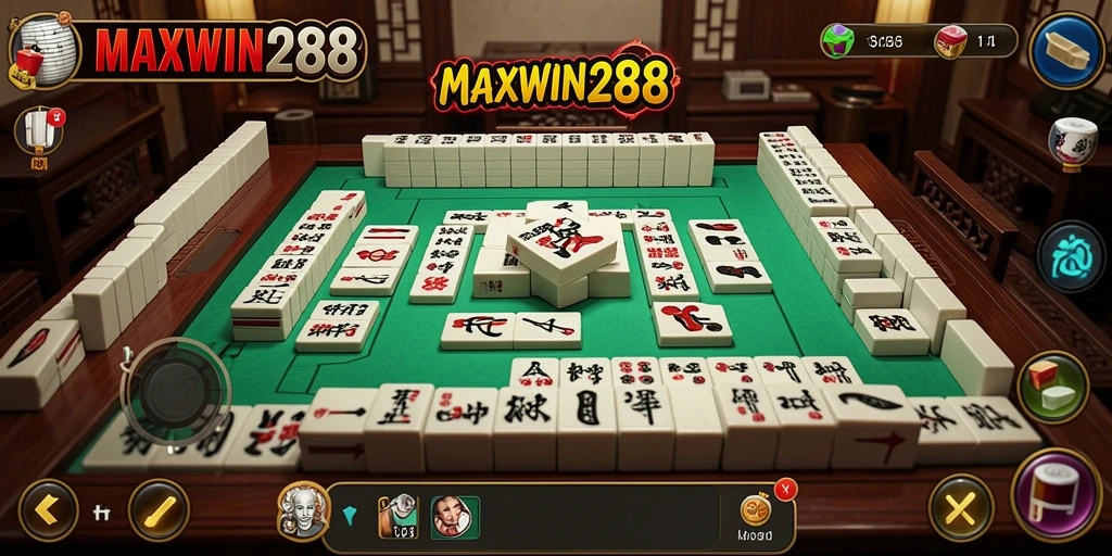 Screenshot gameplay MAXWIN288 yang menunjukkan keseruan permainan Mahjong.