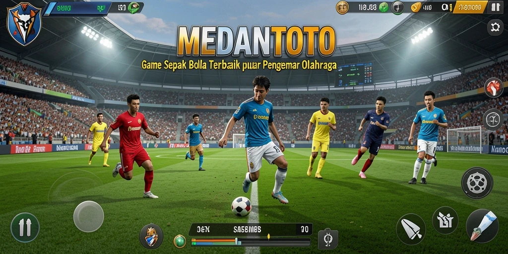 Tangkapan layar dari gameplay mendebarkan MEDANTOTO di lapangan sepak bola.
