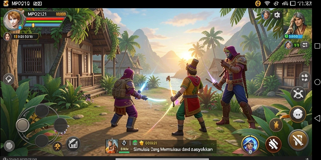 Screenshot MPO2121 menampilkan gameplay simulasi kehidupan yang interaktif.