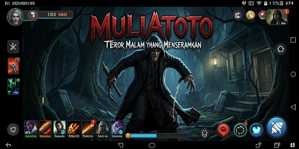 Tampilan gameplay menakutkan dalam MULIATOTO dengan suasana mencekam.