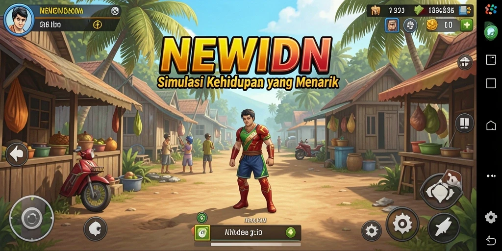 Tampilan gameplay yang menarik di NEWIDN menampilkan kehidupan virtual.
