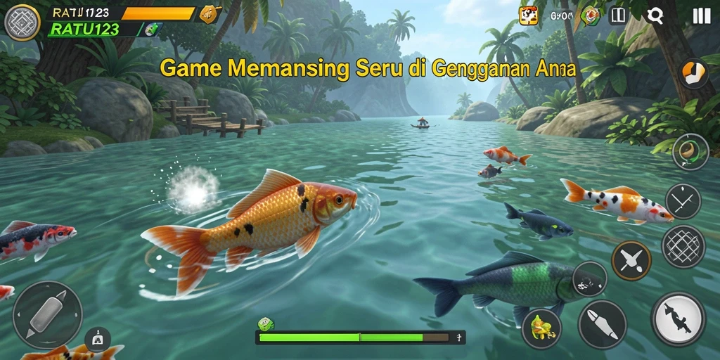 Tampilan gameplay yang menarik saat menangkap ikan di RATU123.