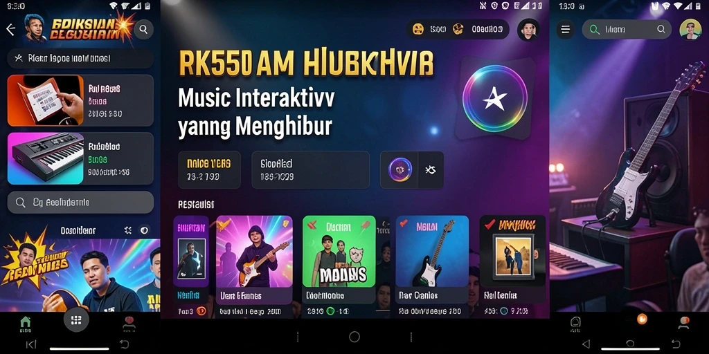 Tampilan gameplay RK55 saat bermain musik secara interaktif.