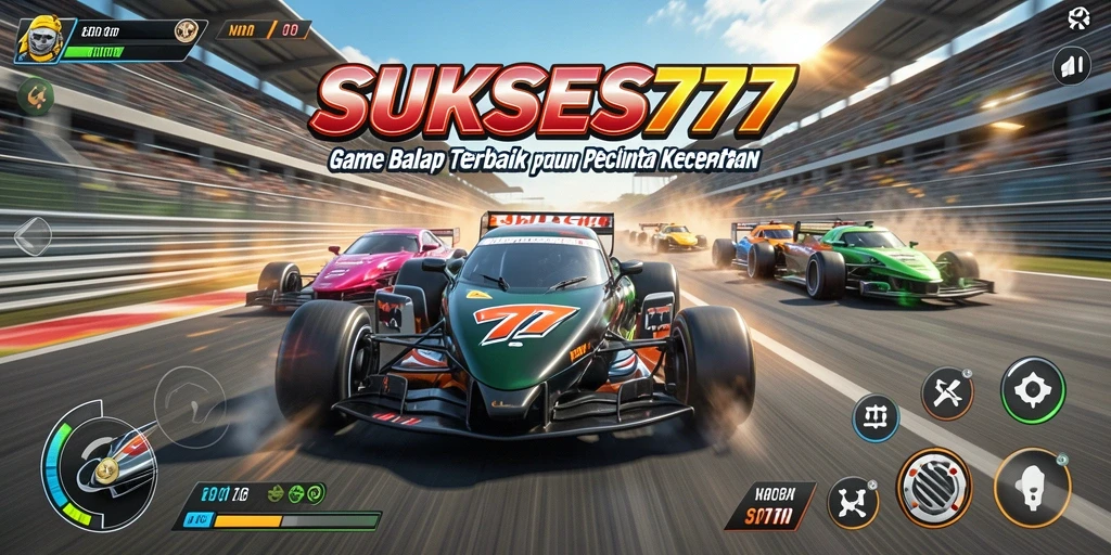 Tampilan gameplay mendebarkan dari SUKSES777 yang menunjukkan aksi balap cepat.