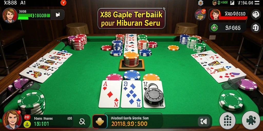 Tampilan gameplay menarik dari X88 dalam permainan Gaple.